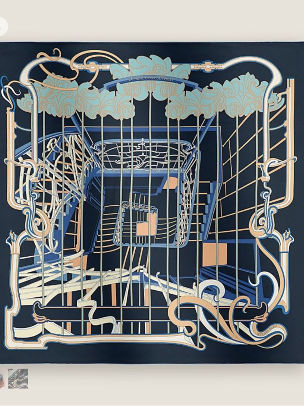 NWT - Hermes La Ligne Coup de Fouet Scarf 90 - Picture 2 of 10